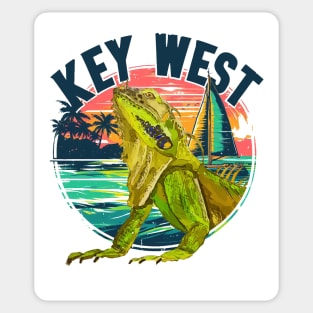 Key West Vibes with Green Iguana - WelshDesigns Sticker